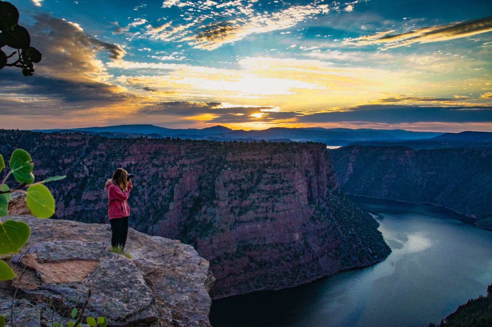 Photographers shooting the sunrise over Red Canyon in Flaming Gorge